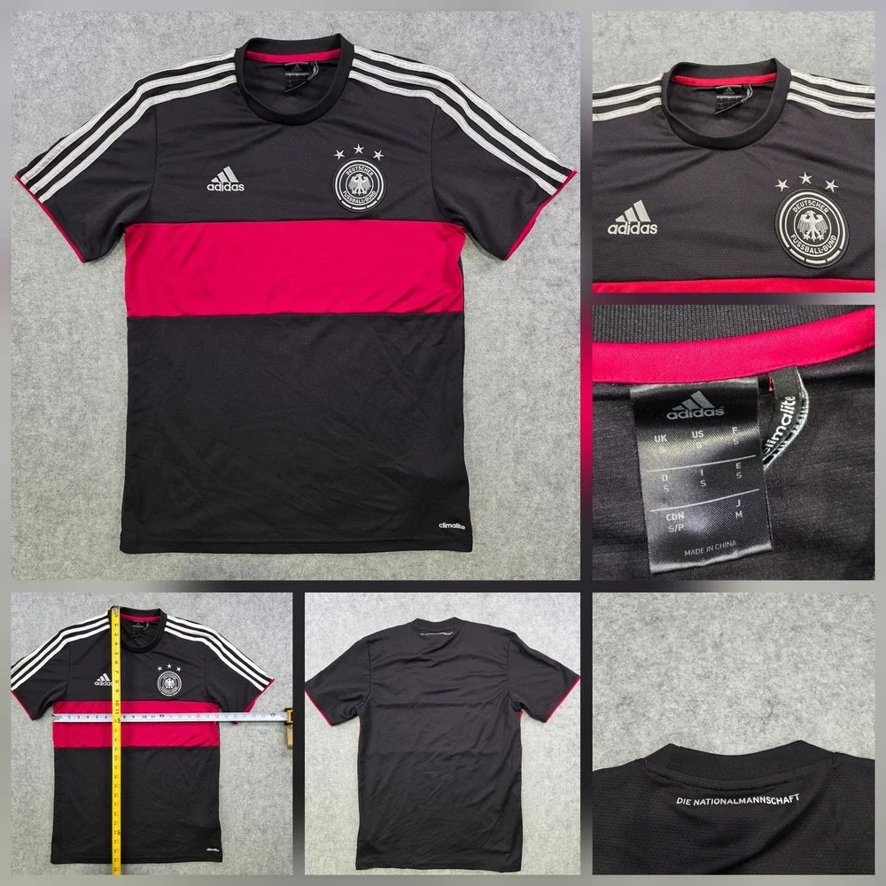 Germany Jersey‎ Mens Small Black Soccer Adidas Climalite DFB G74525 Away 2014